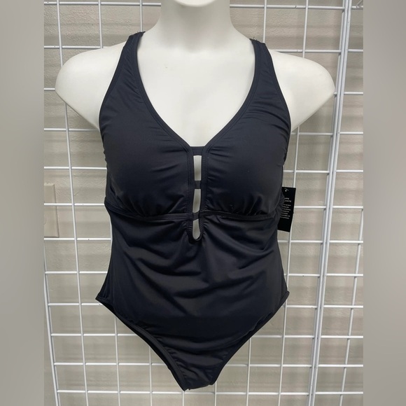 Ralph Lauren Tummy Control Shaping Plunge One-Piece Swimsuit - NEW - Size 16W - Picture 4 of 5